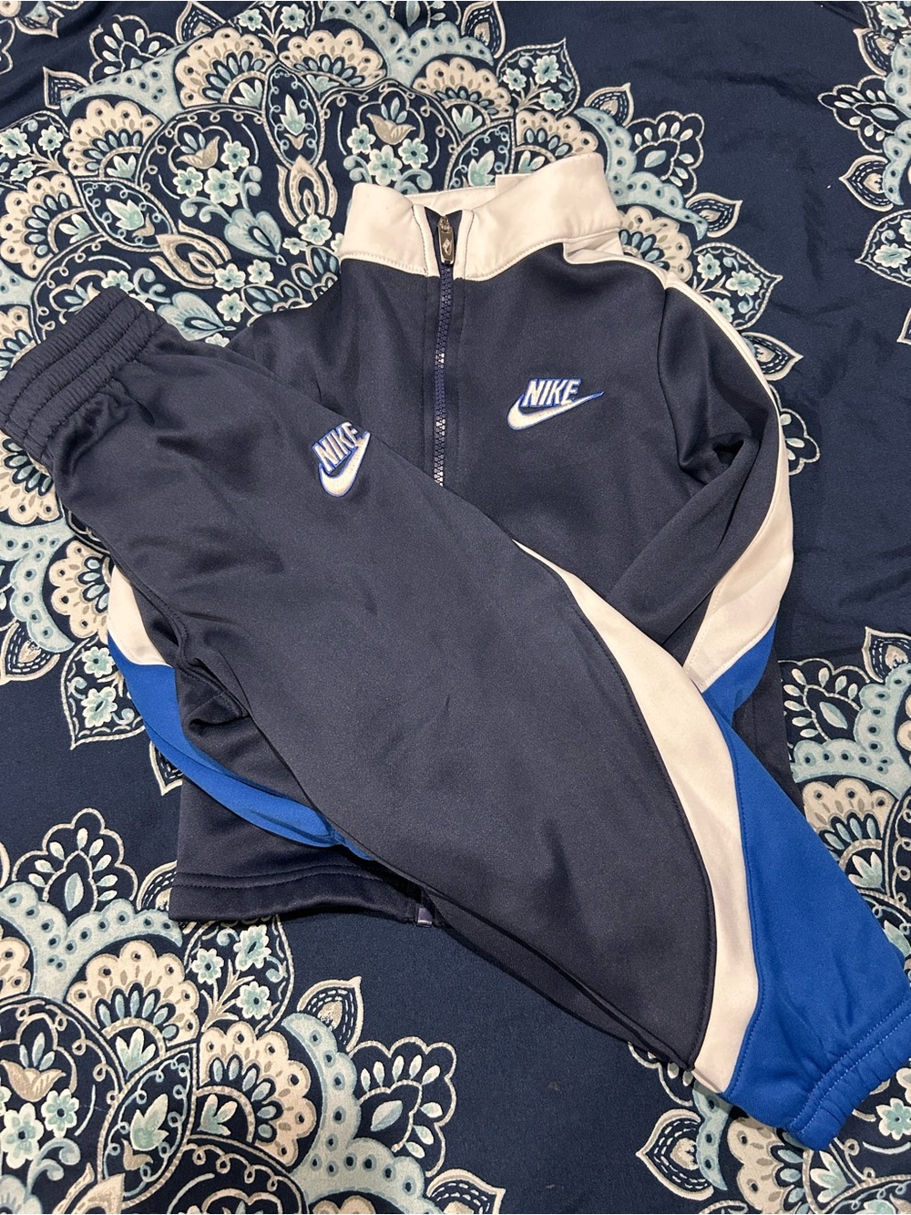 Nike Kids Navy, Blue & white Track Jacket and Joggers Set